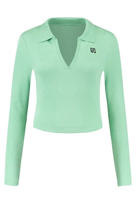 V-NECK COLLAR TOP MINT by NIKKIE