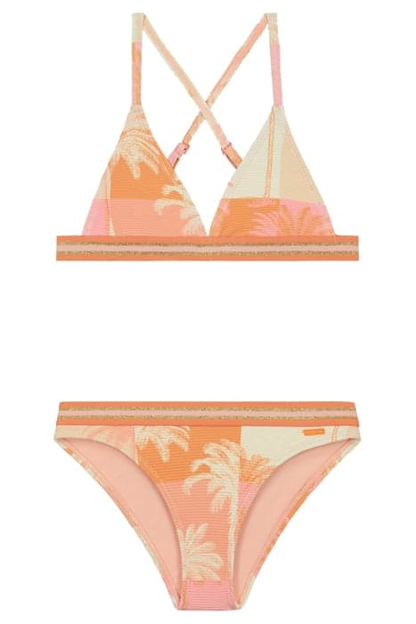 GIRLS LUNA BIKINI SET BLOCK PALM ICED STRAWBERRY PINK by Shiwi