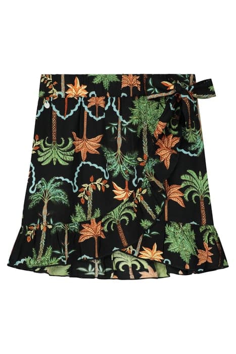 GIRLS VENICE SKIRT JAIPUR PALM BLACK by Shiwi