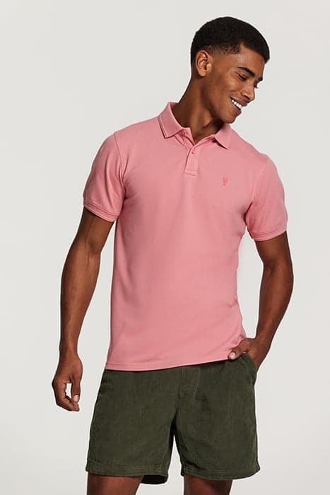 MEN STRETCH POLO JUSTIN ANTIQUE FLAMINGO PINK by Shiwi