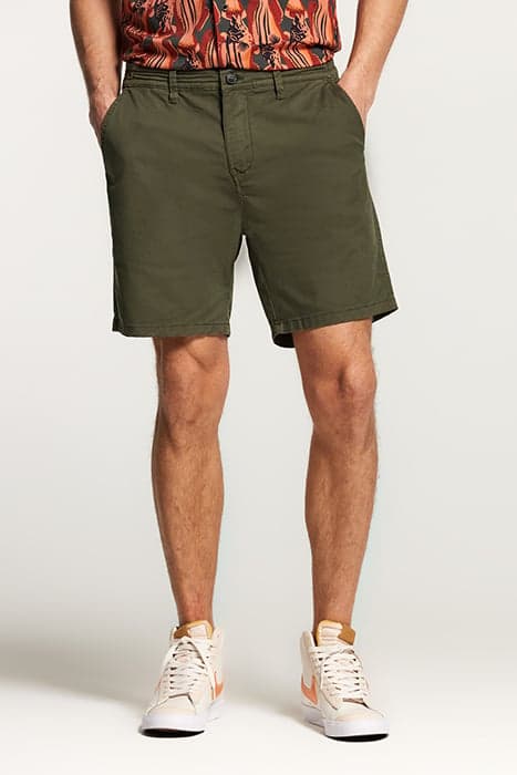 MEN COTTON STRETCH SHORTS JACK ARMY GREEN by Shiwi