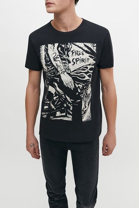 OFF-WHITE ROCK TATTOOS IMAGE ORGANIC T-SHIRT by IKKS