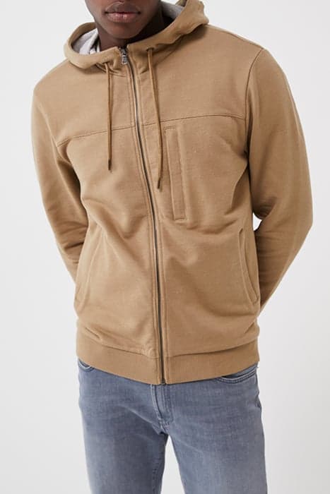 MEN'S BEIGE SWEATSHIRT FABRIC HOODED CARDIGAN by IKKS