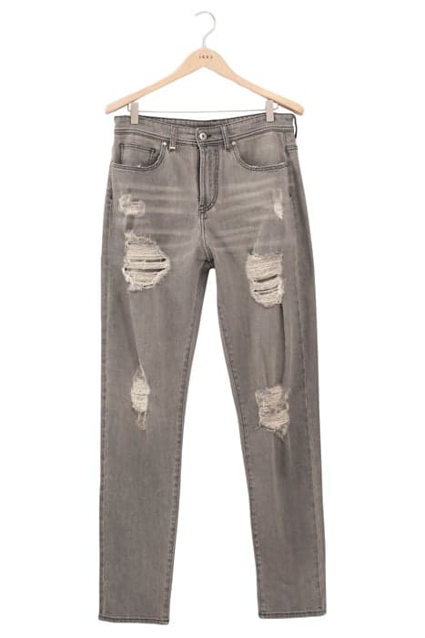 CHARCOAL SLIM JEANS WITH DISTRESSED PATCHES by IKKS