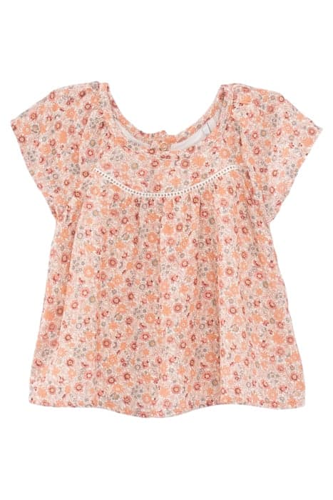 BABY GIRLS’ PEACH MICRO-FLOWER PRINT LENZING™ ECOVERO™ BLOUS by IKKS