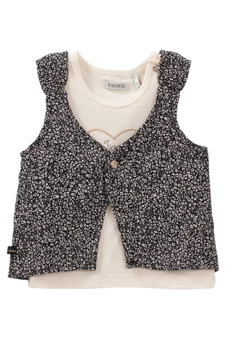 BABY GIRLS’ 2-IN-1 ECRU AND PRINT VEST TOP by IKKS