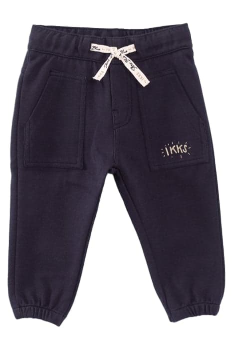 BABY BOYS’ NAVY MIXED FABRIC JOGGERS WITH POCKETS by IKKS