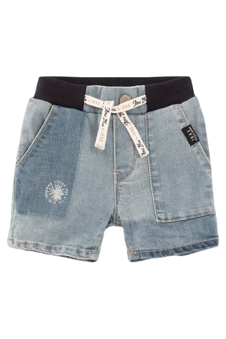 BABY BOYS’ BLUE DENIM ELASTICATED WAIST BERMUDA SHORTS by IKKS