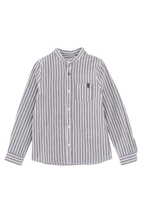 BOYS’ NAVY STRIPED SHIRT WITH MANDARIN COLLAR by IKKS