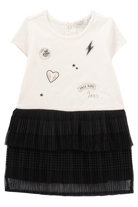 BABY GIRLS’ ECRU/BLACK TULLE MIXED-FABRIC DRESS by IKKS