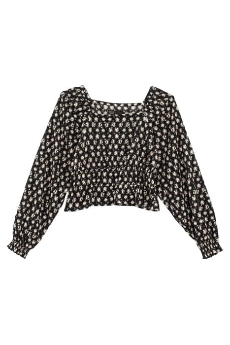 GIRLS’ BLACK GRAPHIC FLOWER PRINT BLOUSE by IKKS