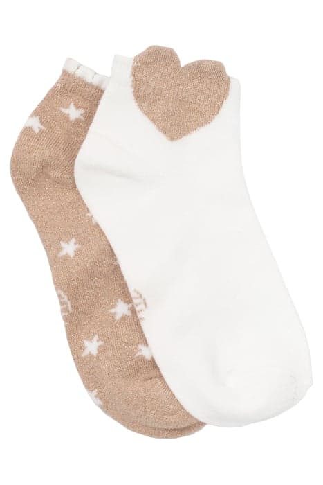 GIRLS' GOLD/WHITE SHORT SOCKS by IKKS