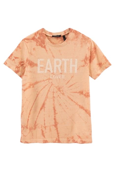 ORANGEY TIE-DYE PRINT SLOGAN T-SHIRT by IKKS