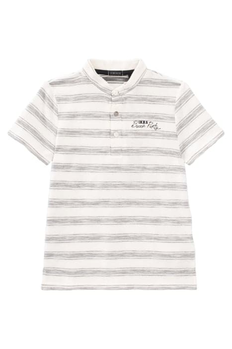 BOYS’ ECRU POLO SHIRT WITH GREY STRIPES by IKKS