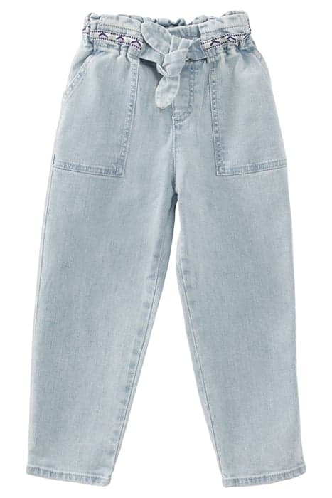 GIRLS’ BLUE ORGANIC COTTON ELASTICATED PAPERBAG JEANS by IKKS