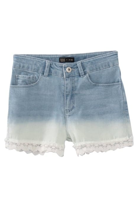 GIRLS’ LACE-EDGED DEEP-DYE LOOK ORGANIC DENIM SHORTS by IKKS