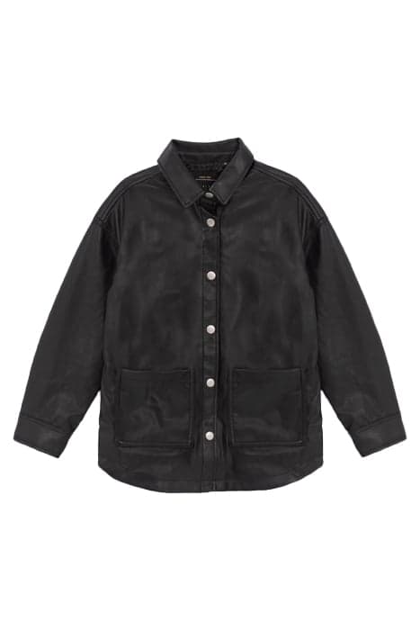 GIRLS’ BLACK OVERSHIRT IN SYNTHETIC FABRIC by IKKS