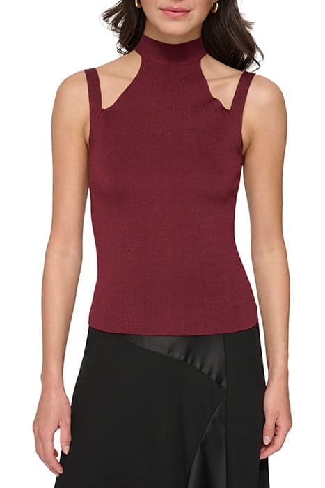 CUTOUT SHOULD KNIT T CABERNET by DKNY