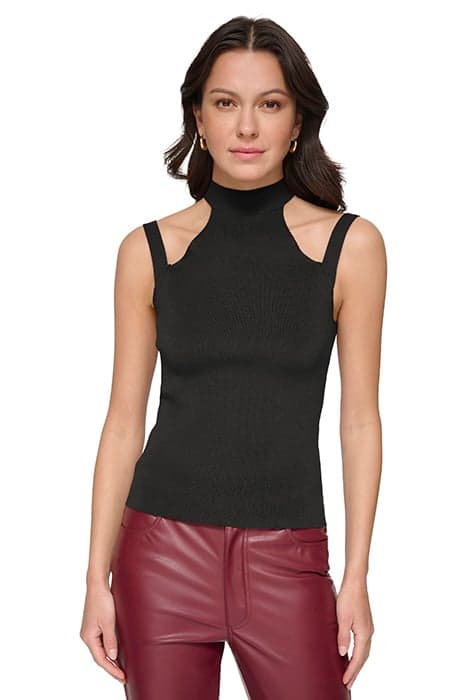 CUTOUT SHOULD KNIT T BLACK by DKNY