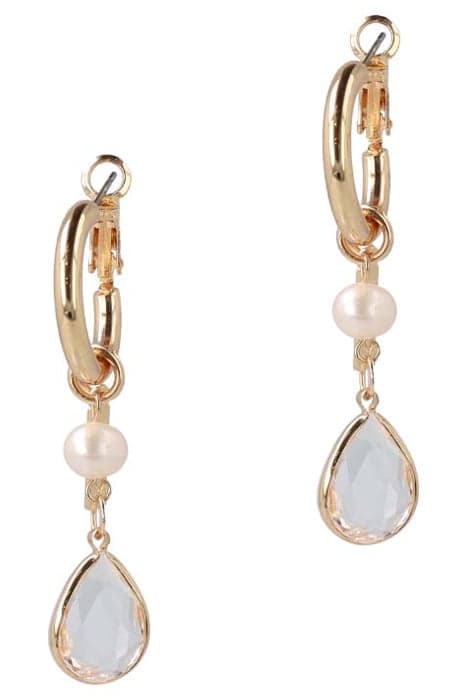 CRYSTAL PEARL HOOPS by OTAZU