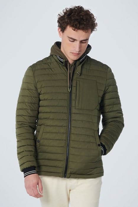 JACKET SHORT FIT PADDED ARMY by No Excess