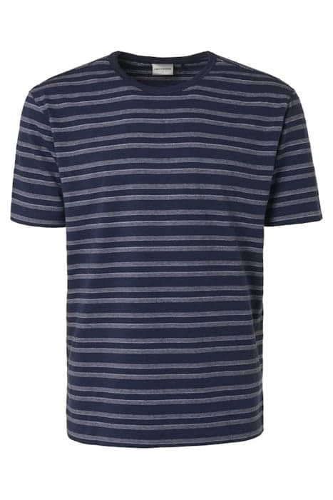 T-SHIRT CREWNECK 2 COLOURED STRIPES INDIGO by No Excess