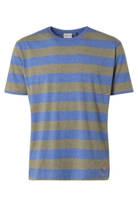 T-SHIRT CREWNECK MELANGE STRIPES LIGHT ARMY by No Excess