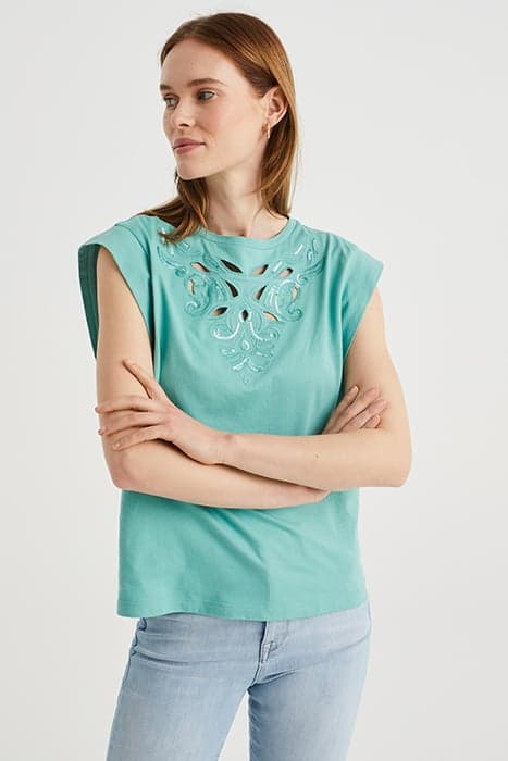 T-SHIRT MINT GREEN by WE Fashion