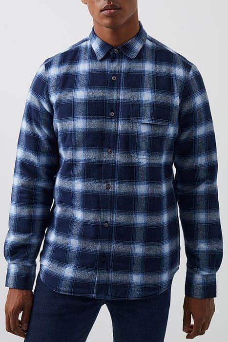 FLANNEL WAD CHECK OVERSHIRT BLUE MULTI by French Connection