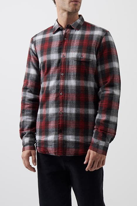 FLANNEL WAD CHECK OVERSHIRT RED MULTI by French Connection