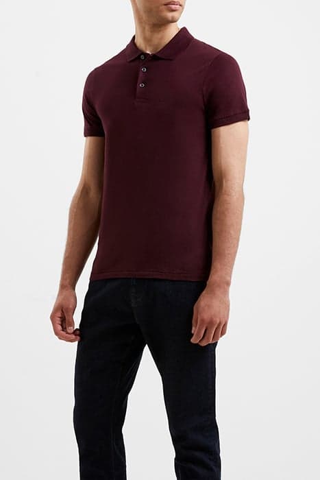 JERSEY POLO SHIRT BORDEAUX by French Connection