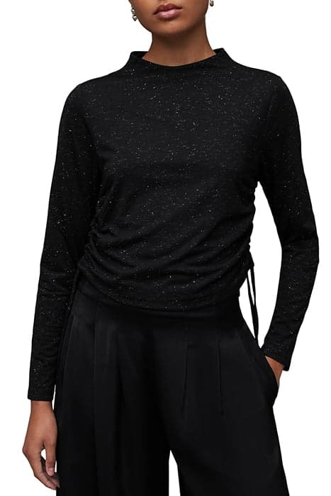 BETA SHIMMER TOP BLACK by AllSaints