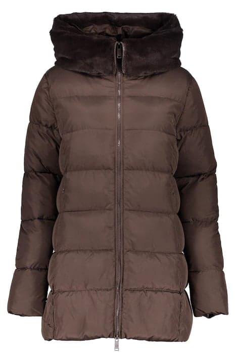 JACKET FAKE FUR HOOD ECO-AWARE BROWN by Geisha