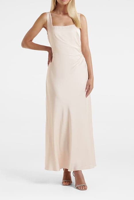 WINNIE SQUARE NECK RUCHED MIDI IVORY by Forever New