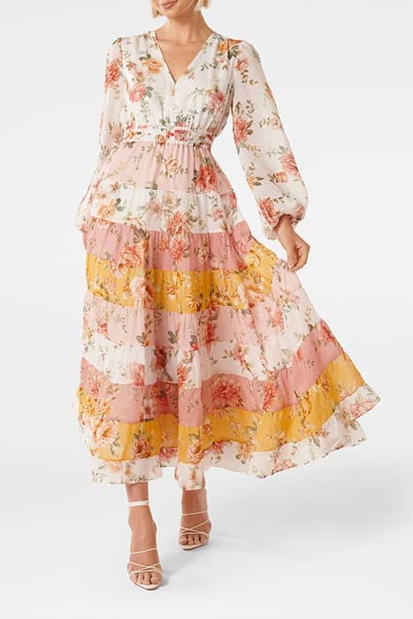 LUCINDA TIERED MIDI DRESS MAY SPLICE FLORAL by Forever New