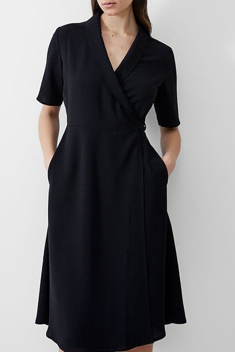 SHAWL DRESS MIDI BLACK by French Connection