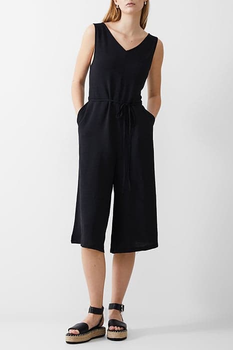 CULOTTE CRINKLE JUMPSUIT BLACK by French Connection