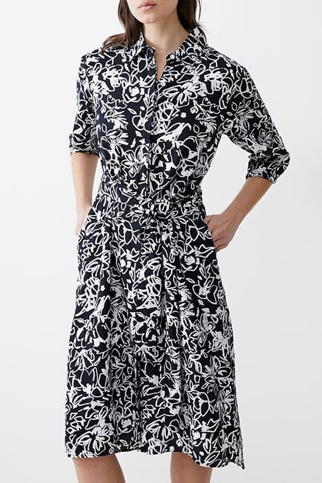 FAYOLA SHIRT DRESS MIDI BLACK/WHITE by French Connection