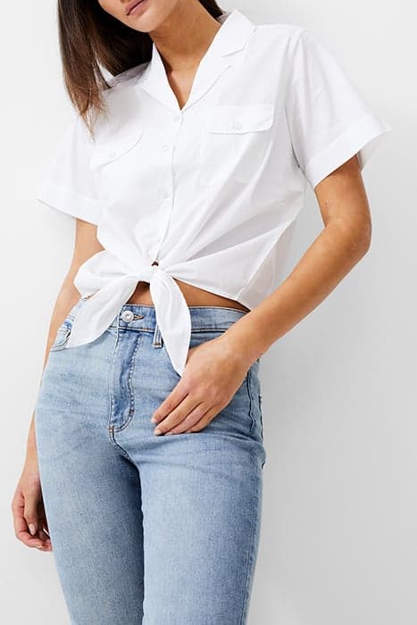 TIE FRONT POPLIN SHIRT WHITE by French Connection