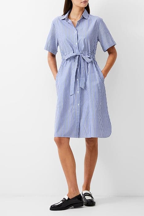 STRIPE POPLIN SHIRT DRESS BLUE/WHITE by French Connection