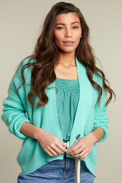 GREEN V-NECK CARDIGAN by River Woods