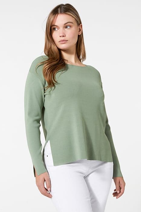 SWEATER WITH BOAT NECK LIGHT GREEN by Elena Mirò