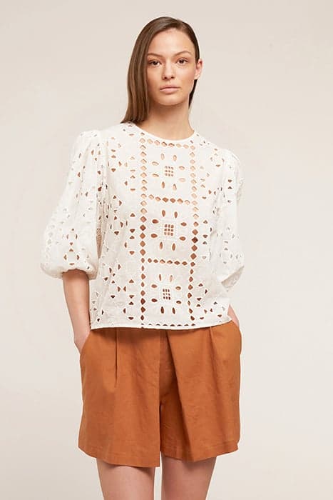 BRODERIE ANGLAISE SUMMER BLOUSE WHITE by Motivi