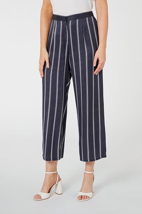 STRIPED VISCOSE TROUSERS BLACK STRIPED by Elena Mirò