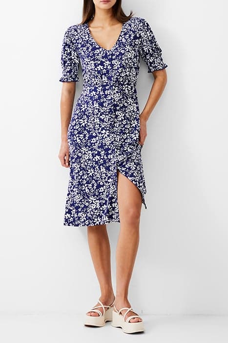 FLORALE BUTTON-THRU DRESS MIDI DK NAVY/WHITE by French Connection