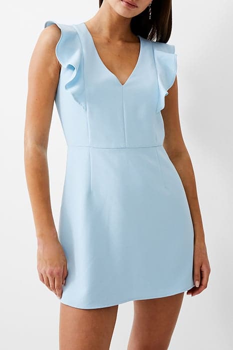 FRILL VEE TAILORED DRESS SHORT DREAM BLUE by French Connection