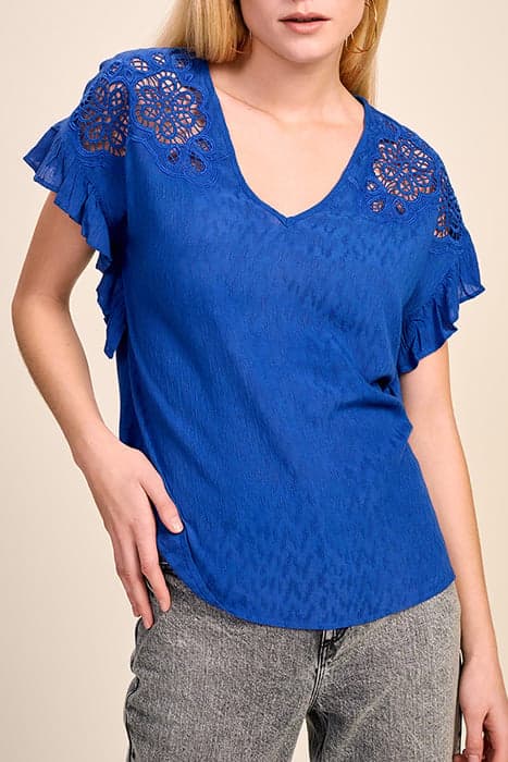 CARISA - SAPPHIRE TOP WITH EMBROIDERY by ONE STEP