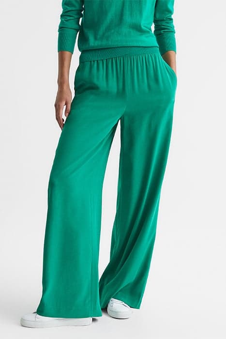 JEMMA-SILK TROUSER GREEN by Reiss