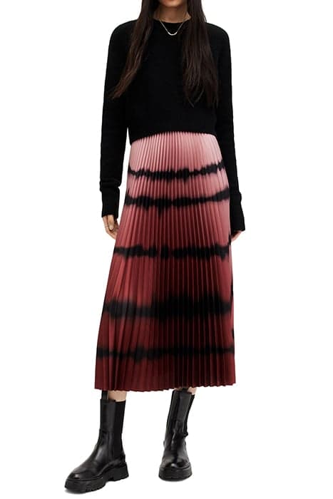 CURTIS OMBRE DRESS BLACK/RED by AllSaints