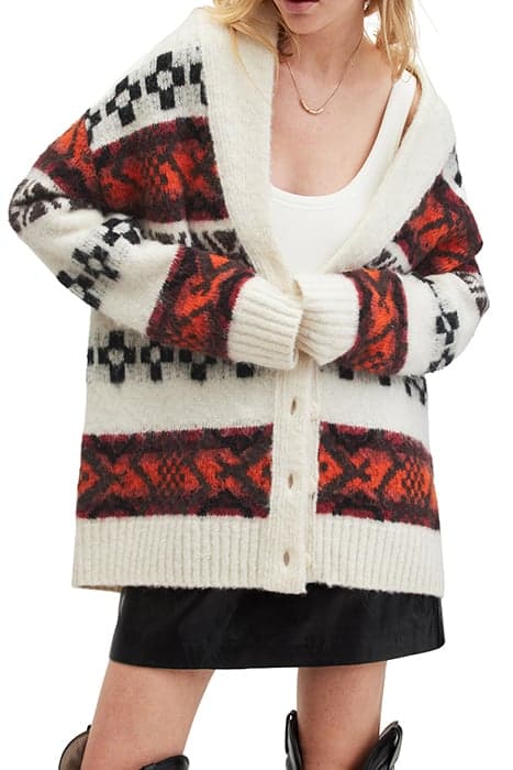 BILLY CARDIGAN CHALK WHITE/RED by AllSaints